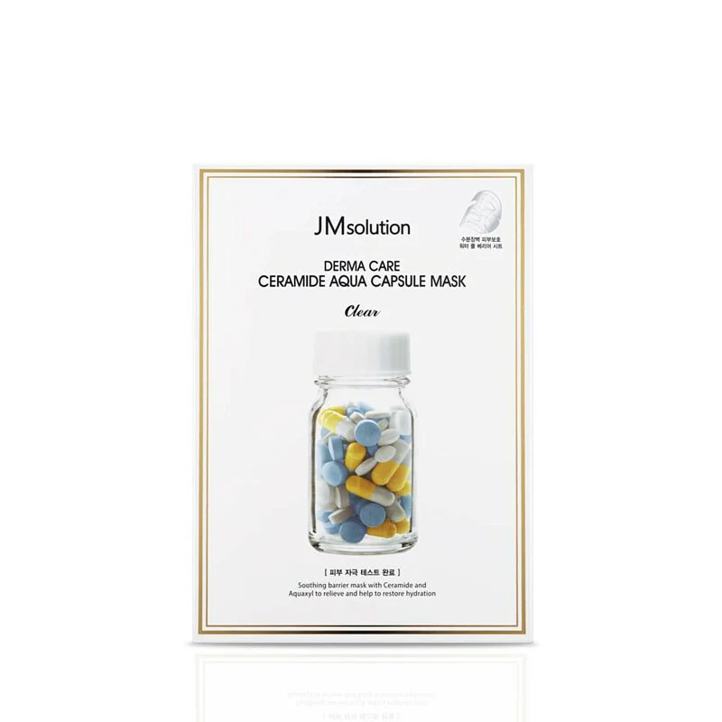 JMSOLUTION DERMA CARE CERAMIDE AQUA CAPSULE MASK CLEAR 10pcs - Banana is white