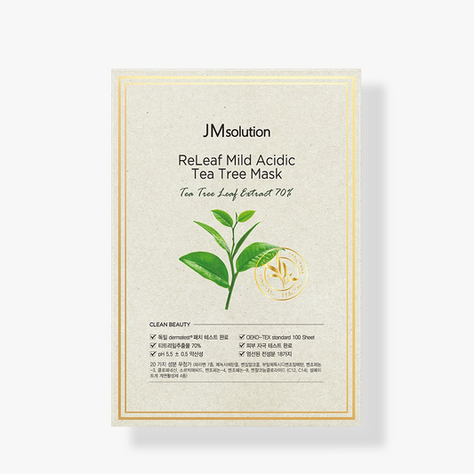 JMSOLUTION RELEAF MILD ACIDIC TEA TREE MASK 10pcs - Banana is white